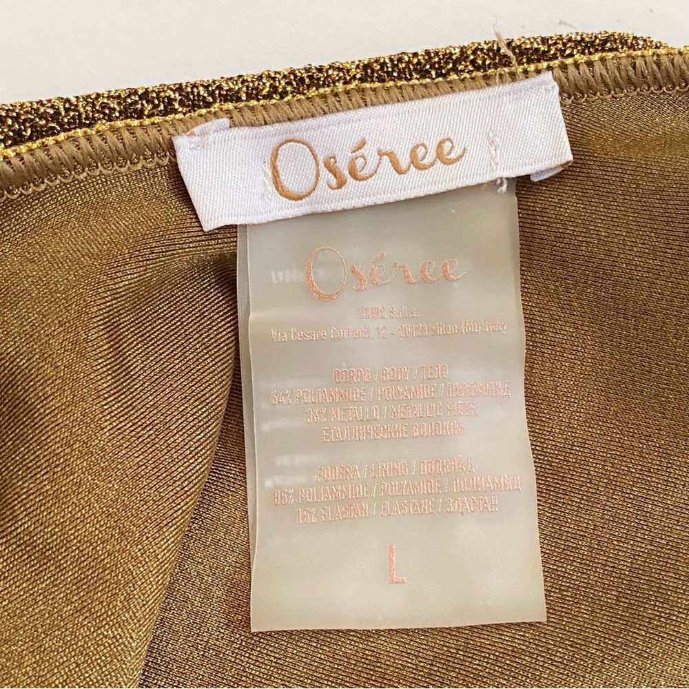 OSÉREE metallic gold LUMIÈRE ONE SHOULDER SWIMSUIT - Picture 7 of 7
